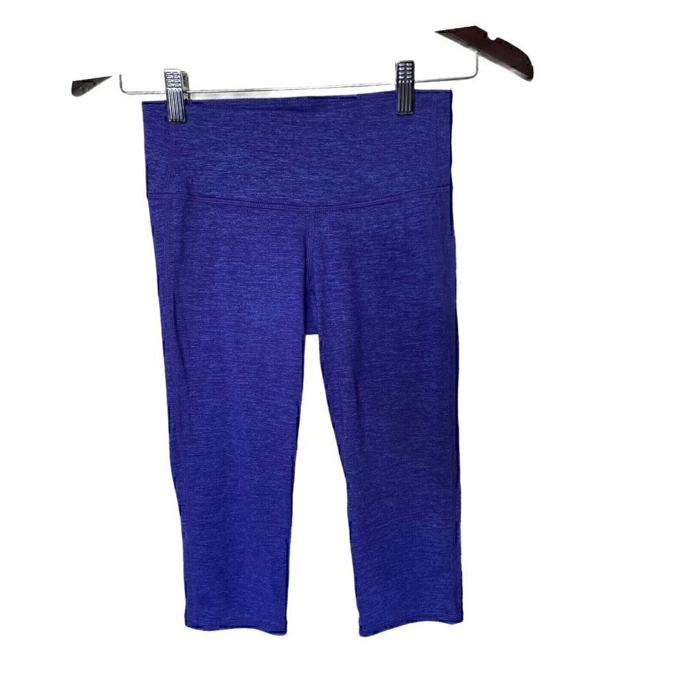 Athleta Purple Space Dye Low Rise Cropped Leggings‎ XXS Yoga Gym Tights 268529